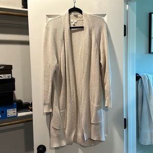 Long Oatmeal Cream Cardigan